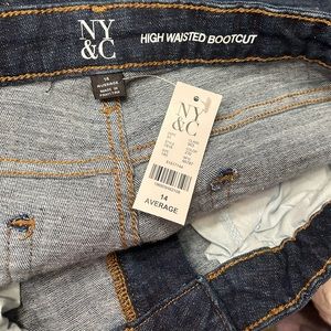 Dark blue high waisted boot cut New York&company new with tags 14 average